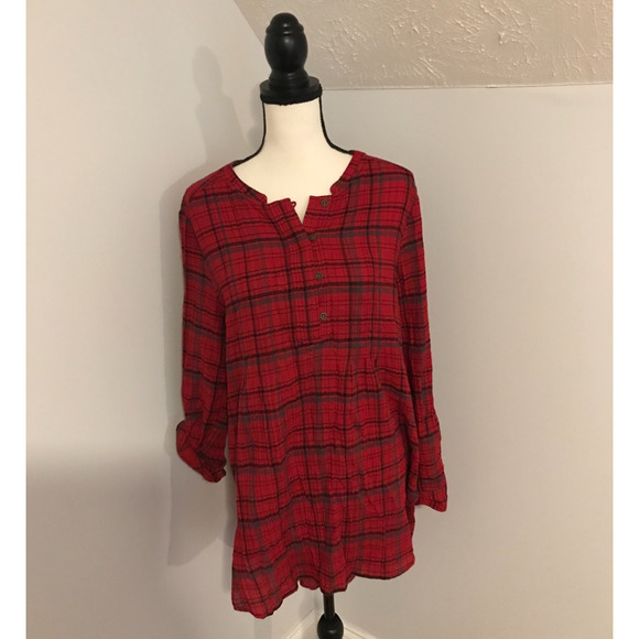Anthropologie Holding Horses Women's Half Penny Red Plaid Tunic - Size Medium - Picture 1 of 10